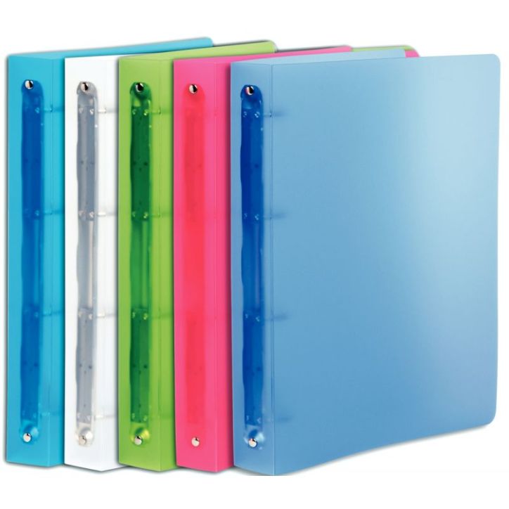 Classeur Chromaline en polypropylène translucide, 4 anneaux ronds diamètre 30 mm, dos 40 mm, format A4+, col