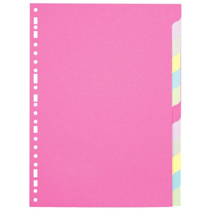 Jeu d'intercalaires 12 positions en carte recyclée 170g Format A4