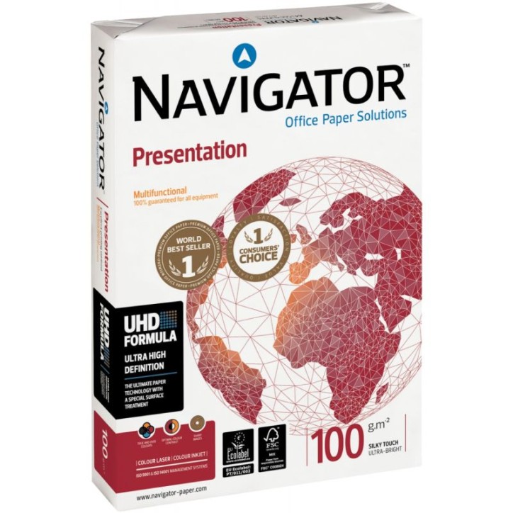 NAVIGATOR Ramette 500 feuilles papier extra Blanc Navigator Presentation A3 100G CIE 169