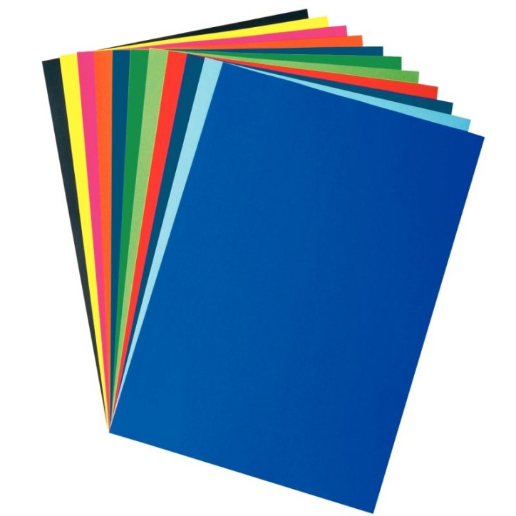 Paquet de 25 feuilles affiche couleurs éclatantes 85g format 60x80cm couleurs assorties 3-001-10-AA