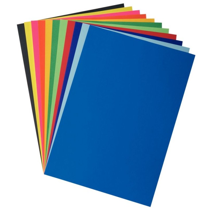 Paquet de 25 feuilles affiche couleurs éclatantes 85g format 60x80cm bleu foncé 2-001-10-19