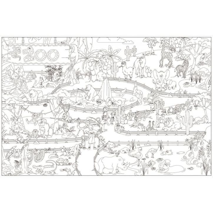 Coloriage géant thème le zoo PAPCOLORGZOO