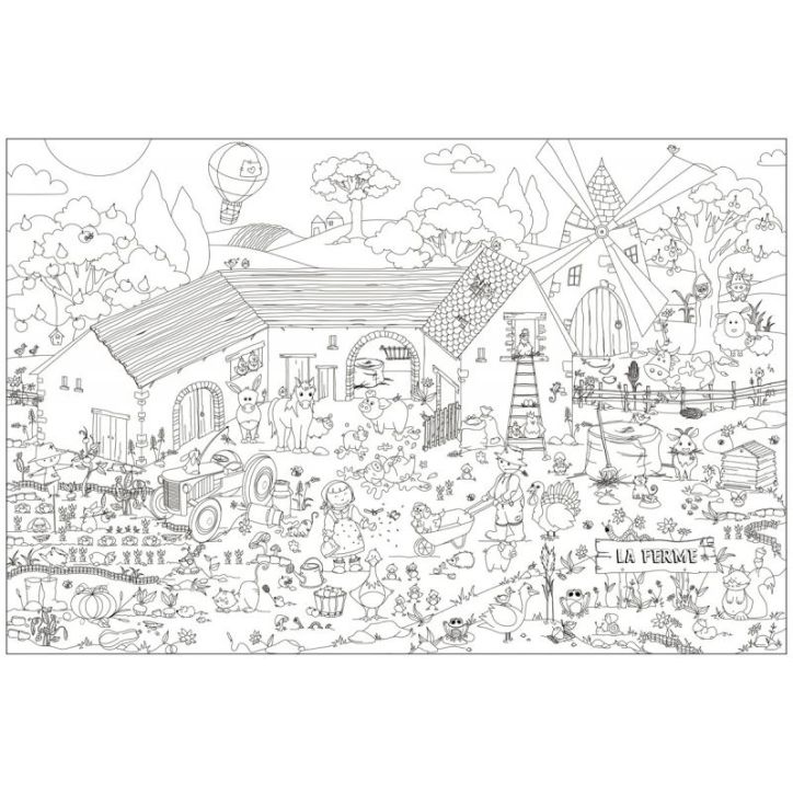 Coloriage geant ferme PAPCOLORGFERME