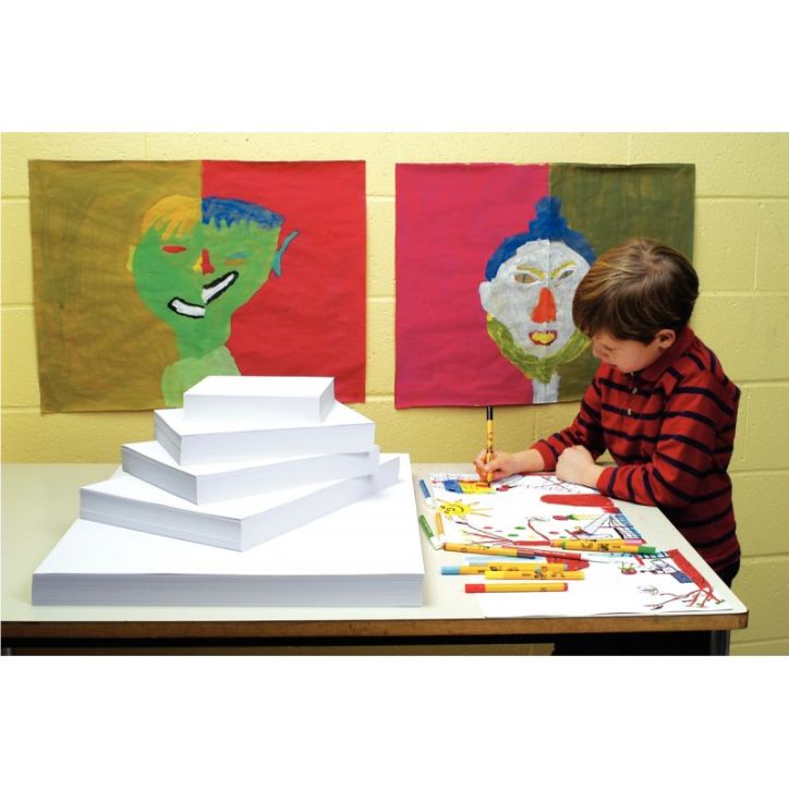 Paquet de 500 feuilles de papier dessin blanc 90 g format 50 x 65 cm 42481