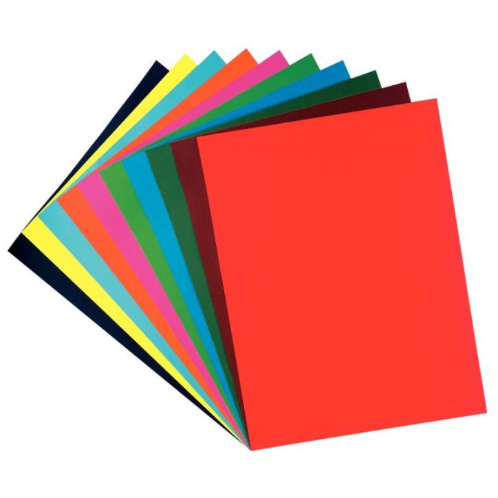 Paquet de 50 feuilles Cartoline 50 x 65 cm 120 g couleurs assorties 456299C CLAIREFONTAINE