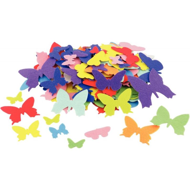 Sachet de 150 papillons en feutrine adhésives L217968