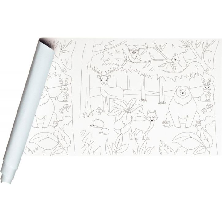 Rouleau fresque à  peindre pré-dessiné la forêt rouleau 10 x 0.5 m papier REH 120g 34182C CLAIREFONTAINE