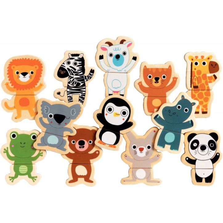 Lot de 12 puzzles magnétiques, les animaux du zoo DJ03118 DJECO