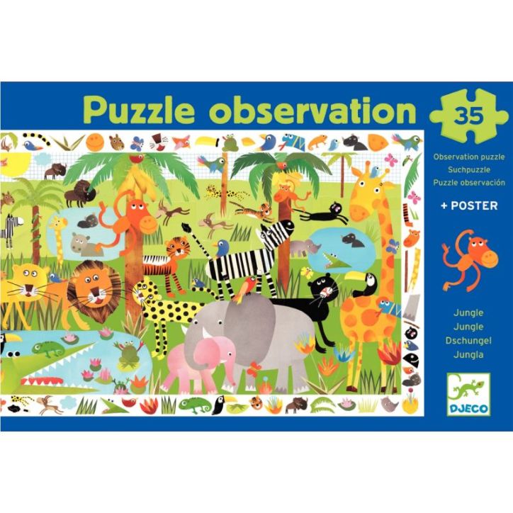 Puzzle d'observation de 35 pièces la jungle DJ07590 DJECO