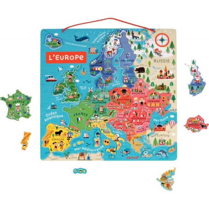 Puzzle magnétique 40 pièces, l'Europe J05476 JANOD
