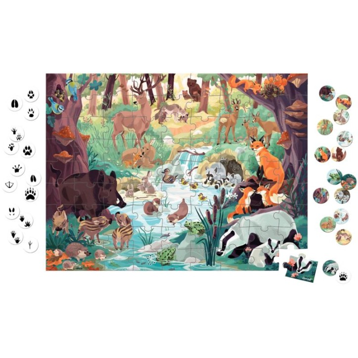 Puzzle 81 pièces, cherche et trouve les empreintes J08628 JANOD