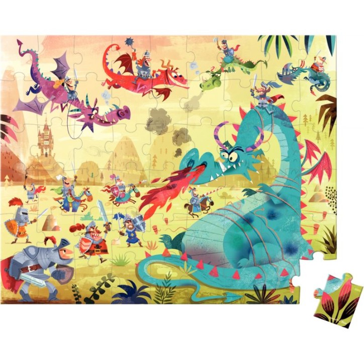 Puzzle 54 pièces, les dragons J02615