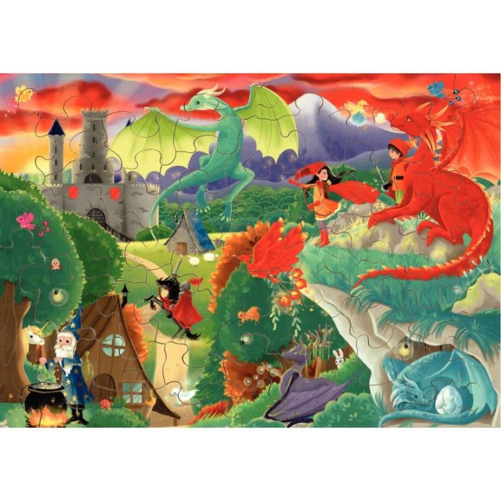 Puzzle en bois d'environ 50 pièces, les dragons K865-50 PUZZLE MIC