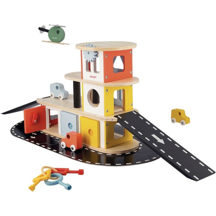 Garage des bolides en bois J04636 JANOD