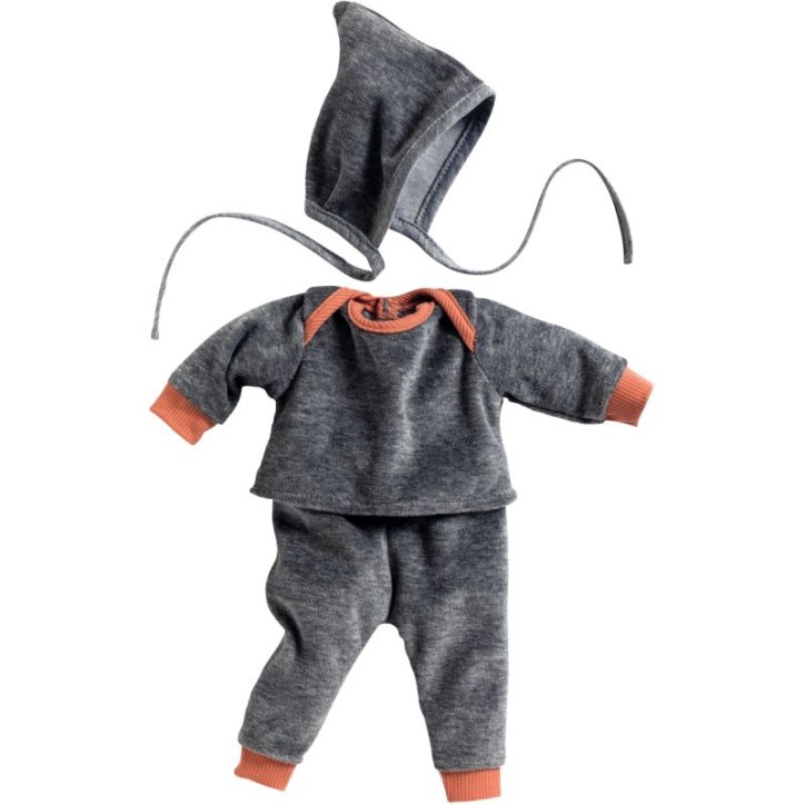 Tenue 3 pièces gris perle pour poupée 30 à 34 cm DJ07898 DJECO