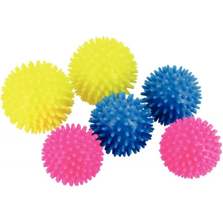 Lot de 6 balles hérissons  de diamètres 5, 7 et 8 cm 099345