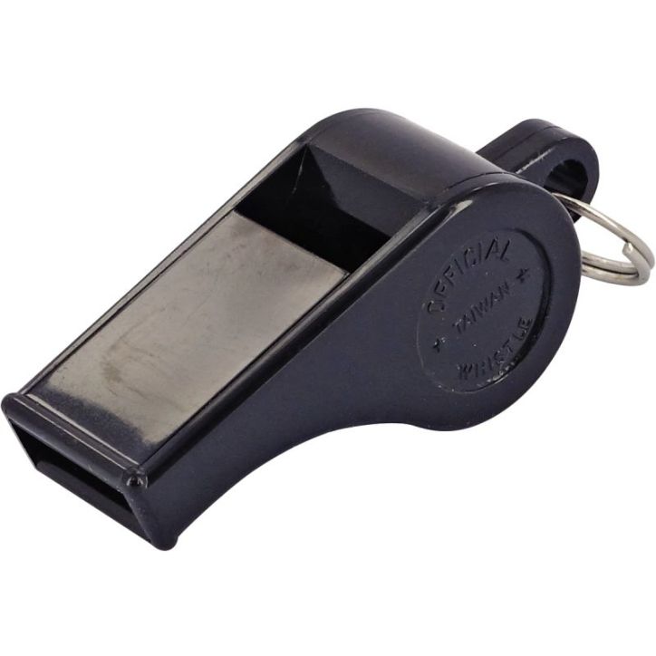 Boîte de 12 sifflets en plastique noir SIFP-12