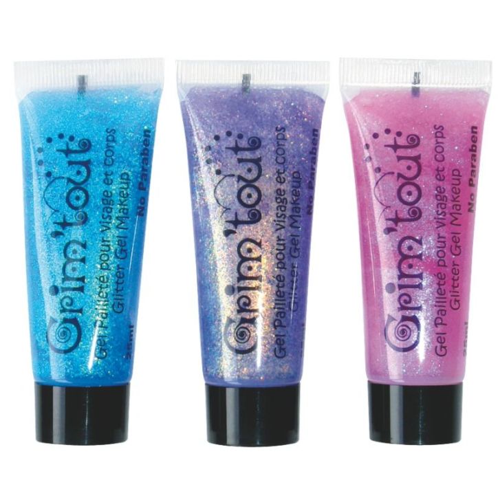 Lot de 3 tubes de gel pailleté pour visage et corps GT41973