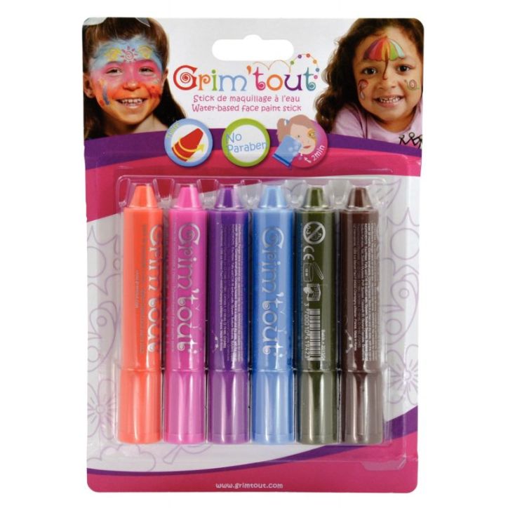 Lot de 6 sticks de 4,7 grammes de maquillage à  l'eau coloris pop GT41882