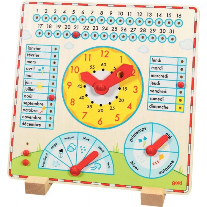 Calendrier Horloge en Bois 58607