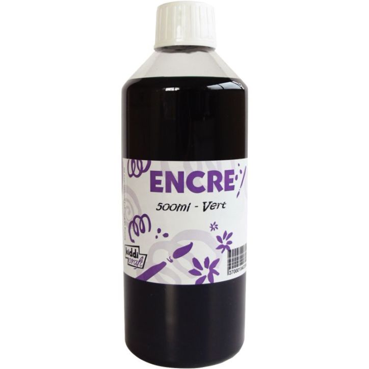 Flacon 500ml d'encre à dessiner, vert IN00399