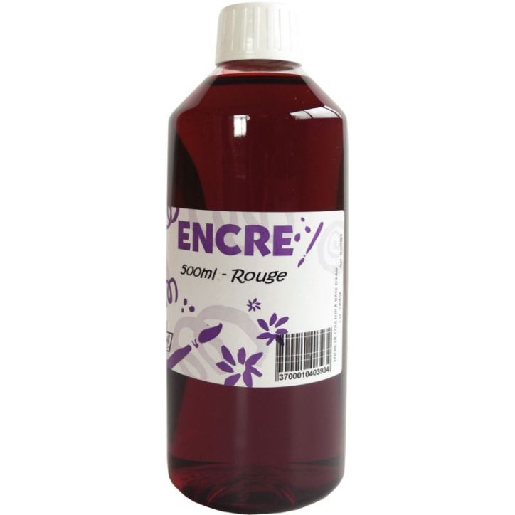 Flacon 500ml d'encre à dessiner, rouge IN00393