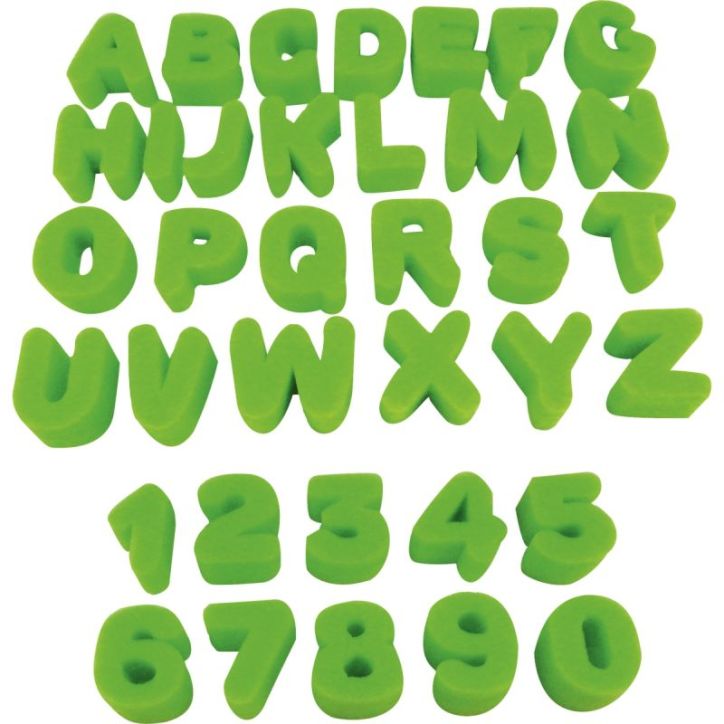 Lot de 36 éponges les chiffres + les lettres L749006