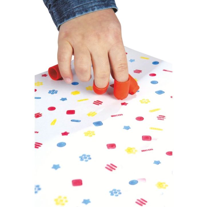 Set de 24 doigtiers en caoutchouc pour gouache. 8 modèles assortis 79900