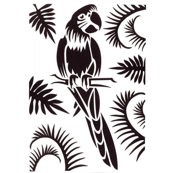 Lot de 6 pochoirs en plastique format A4, animaux sauvages 4704380XX