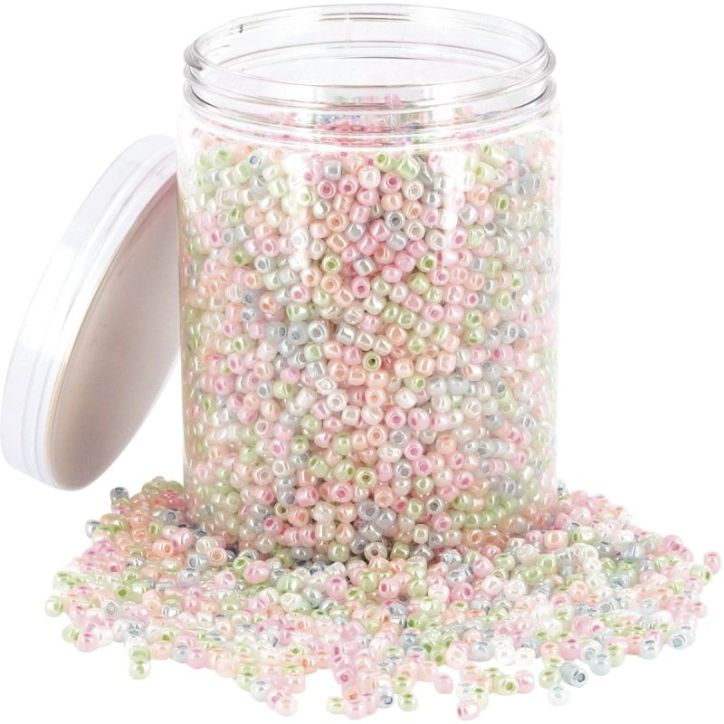 Bocal de 500 G de perles rocailles nacreés 1284