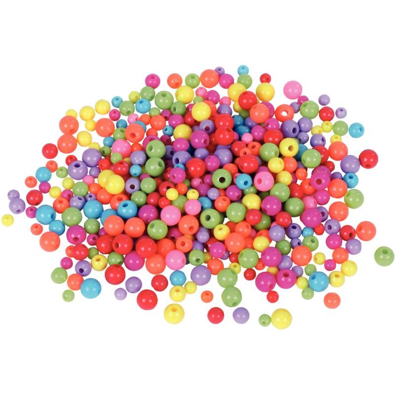 Perles Acryliques Rondes 3mm - 200 Pièces, 10 Couleurs, Pour Création Bijoux DIY