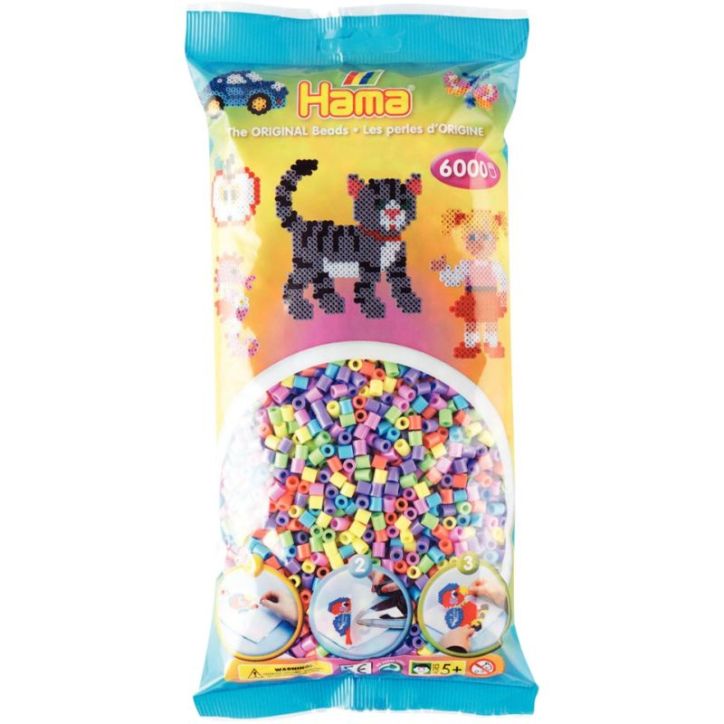 Sachet de 6 000 perles Hama à repasser taille midi pastel 205-50 HAMA