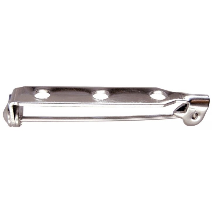 Sachet de 20 attaches broche à coller ou à coudre argent longueur 32 mm modèles nickelés 2032