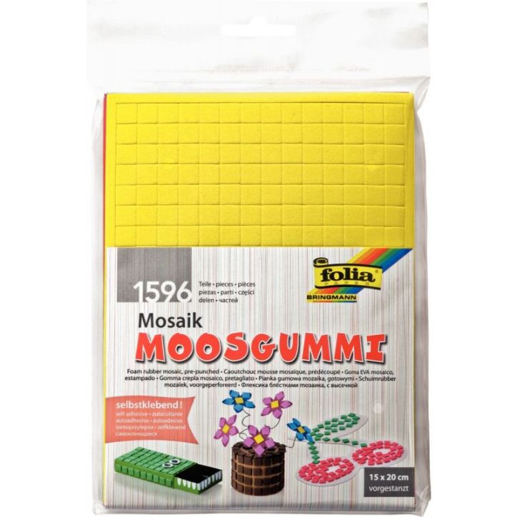 Sac de 6 feuilles mosaïque mousse 15 x 20 cm adhésives 2364