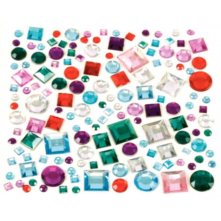 Sachet de 800 pierres décoratives en plastique à coller formes géométriques assorties 1240