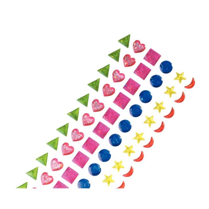 Pochette de 78 pierres Époxy adhésives holographiques assortis 500410