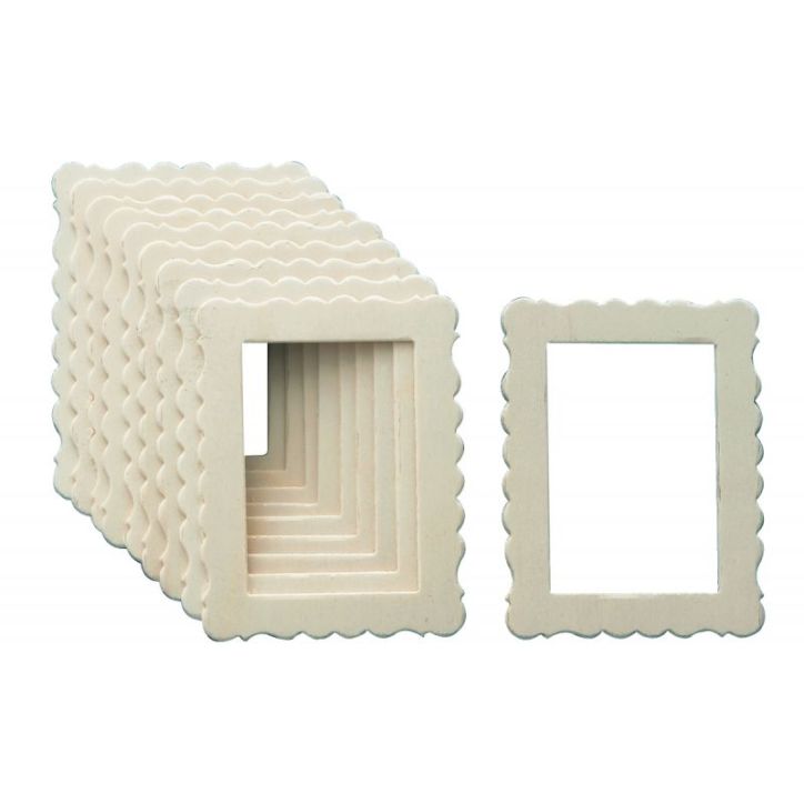 Lot de 10 cadres rectangulaires en bois 2075