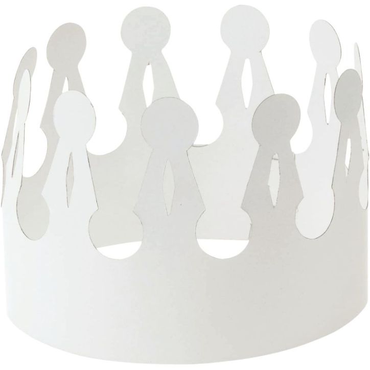 Lot de 24 couronnes en carton blanc 761644