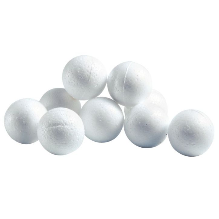 Sachet de 10 boules polystyrène blanches 150 mm 600150