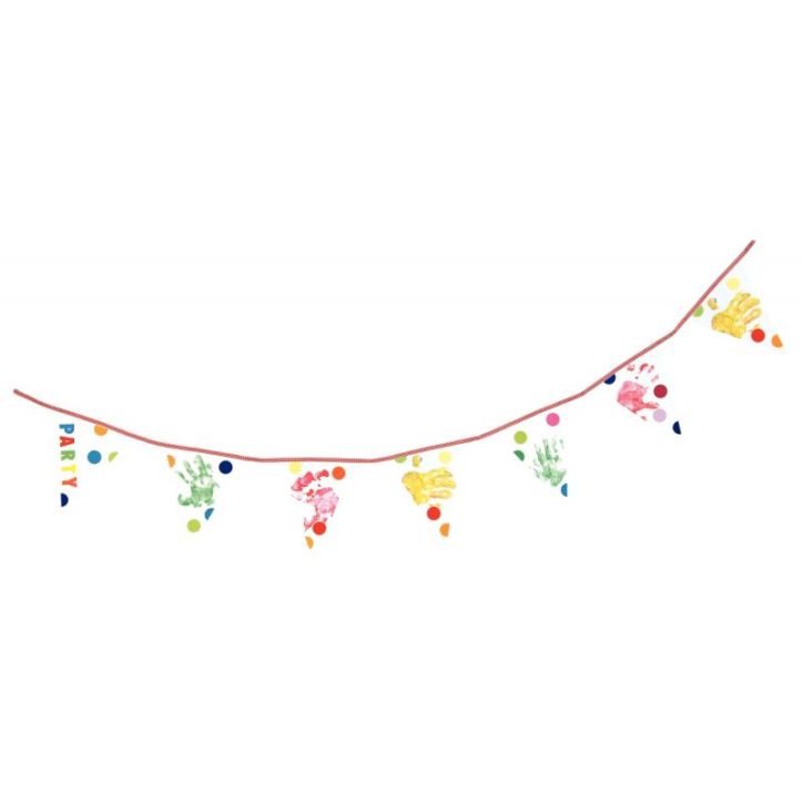 Lot de 2 guirlandes de 15 fanions en papier blanc à décorer 2374