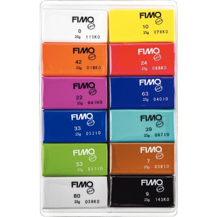 Lot de 12 blocs fimo Soft 25g coloris basiques 261625 FIMO STAEDTLER