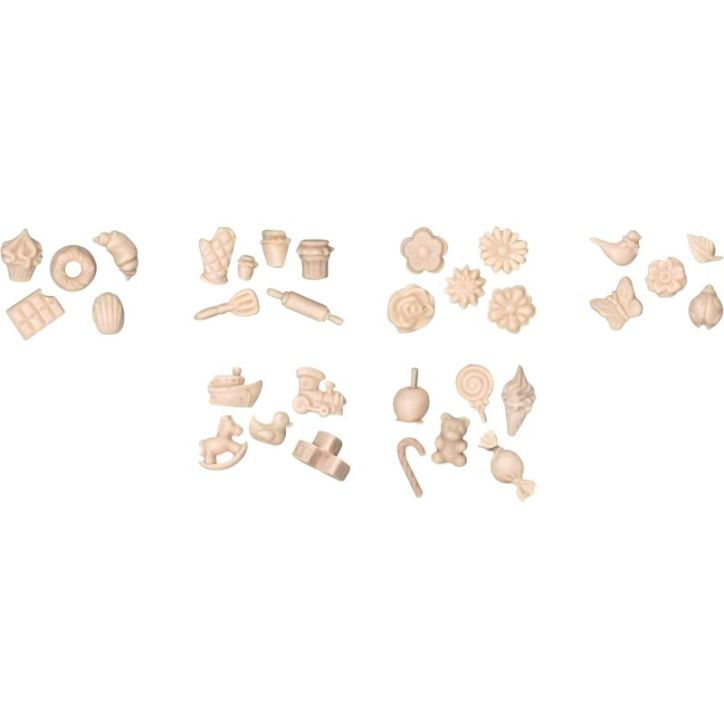 Lot de 6 mini moules en silicone formes assortis 284420