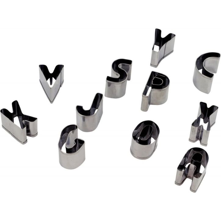 Lot de 26 emporte-pièces en métal alphabet 265056