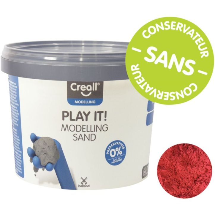 Seau de 750 grammes de sable magique coloris rouge 03207 CREALL