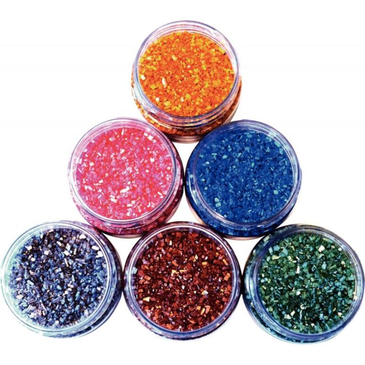 Lot de 6 salières de 150 grammes de cristaux de pierre nacrés EZNA6S150