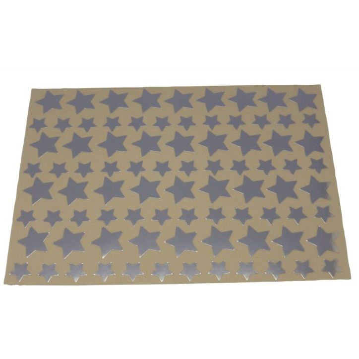 Pochette de 672 gommettes étoiles métallisées argentées MAJ27354
