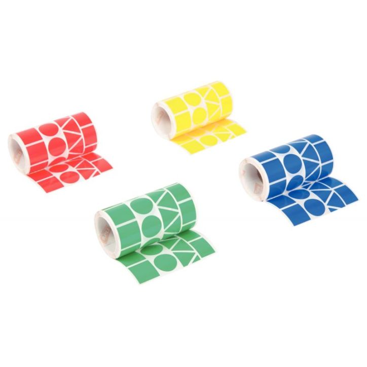 Lot de 4 rouleaux de maxi gommettes géométriques adhésives, couleurs vives assorties 10753 AGIPA