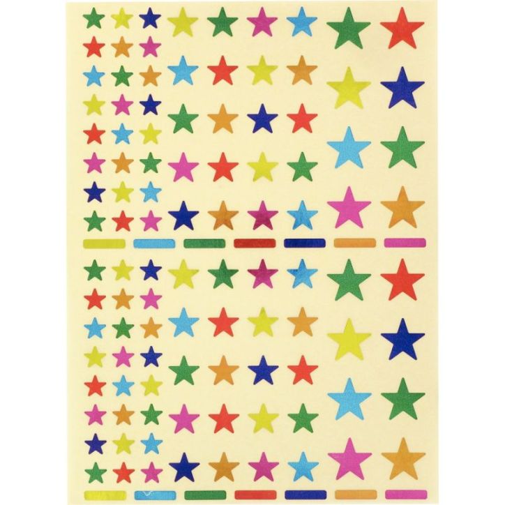 Pochette 624 gommettes étoiles couleurs assorties 18396 APLI