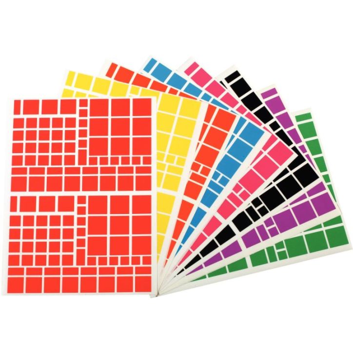 Pochette de 1 260 gommettes adhésives format carrés assortis 119220 AGIPA