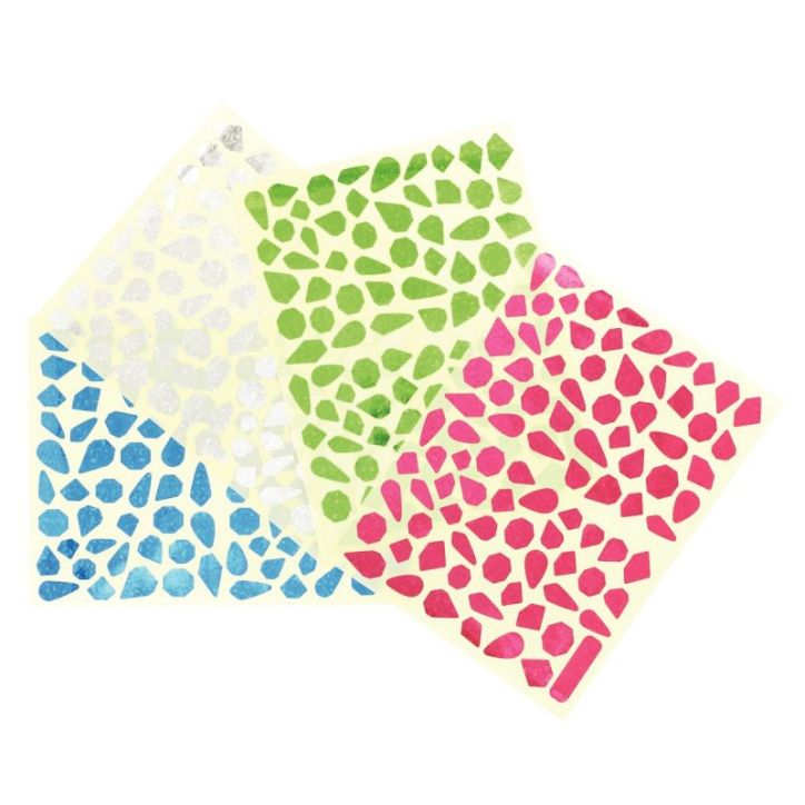 Pochette de 704 gommettes holographiques forme pierres précieuses GS30/8